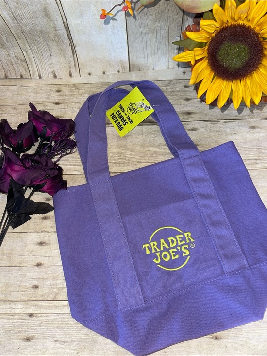 Trader Joe'S Handbags - NWT Trader Joe's Halloween Limited Edition Canvas Mini Tote Lavender